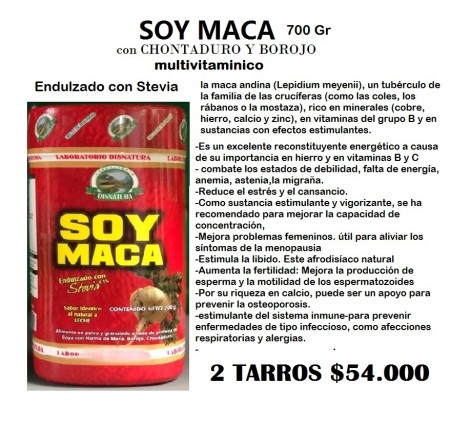 MACA por borojo por chontaduro 700 gr     dos tarros por $64000
